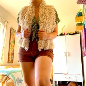 Furry reversible vest